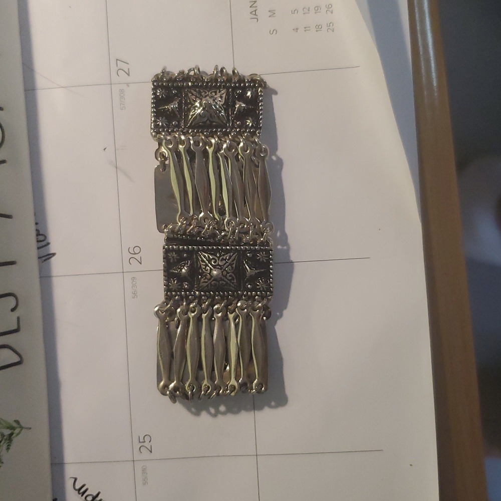 Vintage Taxco Mexico Sterling Silver925 A Wide Multi-Row Panel Link Bracelet - Picture 15 of 16
